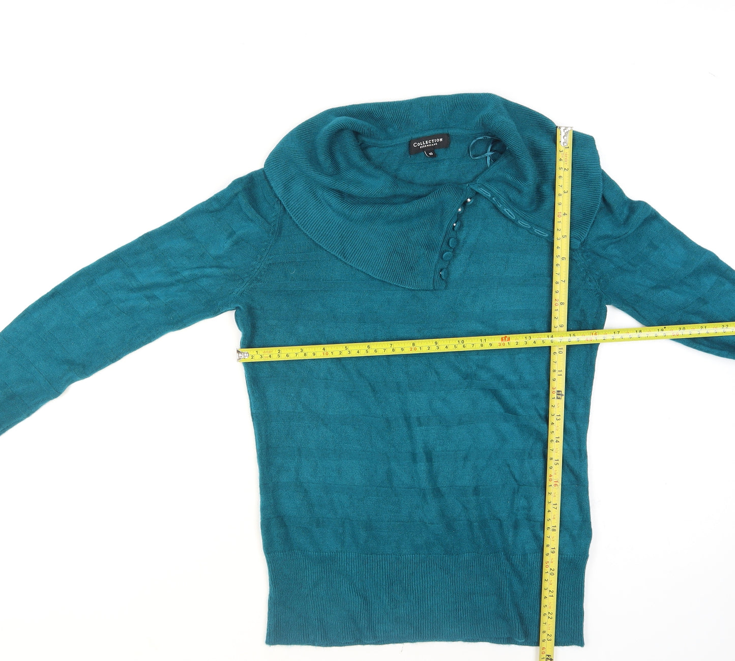 Debenhams Women’s Green Cowl Neck Long Sleeve Knit Jumper Size 10