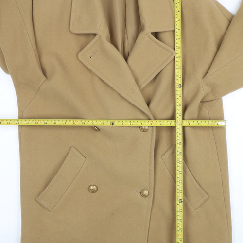 Marks and Spencer Women Beige Wool Pea Coat Size 14 Classic Style
