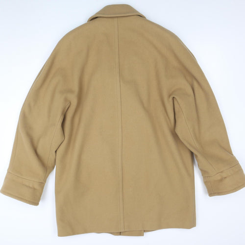 Marks and Spencer Women Beige Wool Pea Coat Size 14 Classic Style