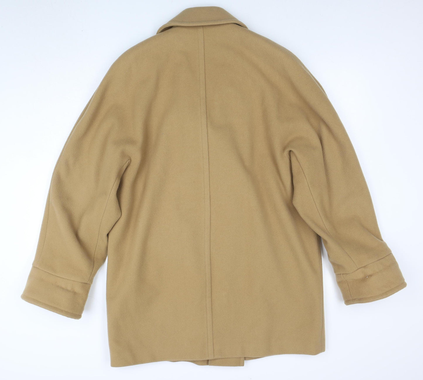 Marks and Spencer Women Beige Wool Pea Coat Size 14 Classic Style
