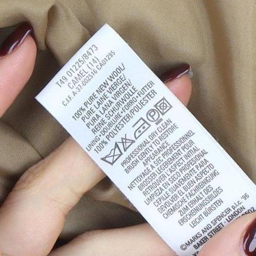 Marks and Spencer Women Beige Wool Pea Coat Size 14 Classic Style