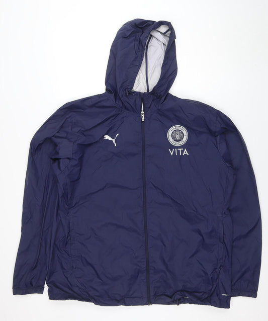 Puma Men's Blue XS Hooded Windbreaker Sports Jacket