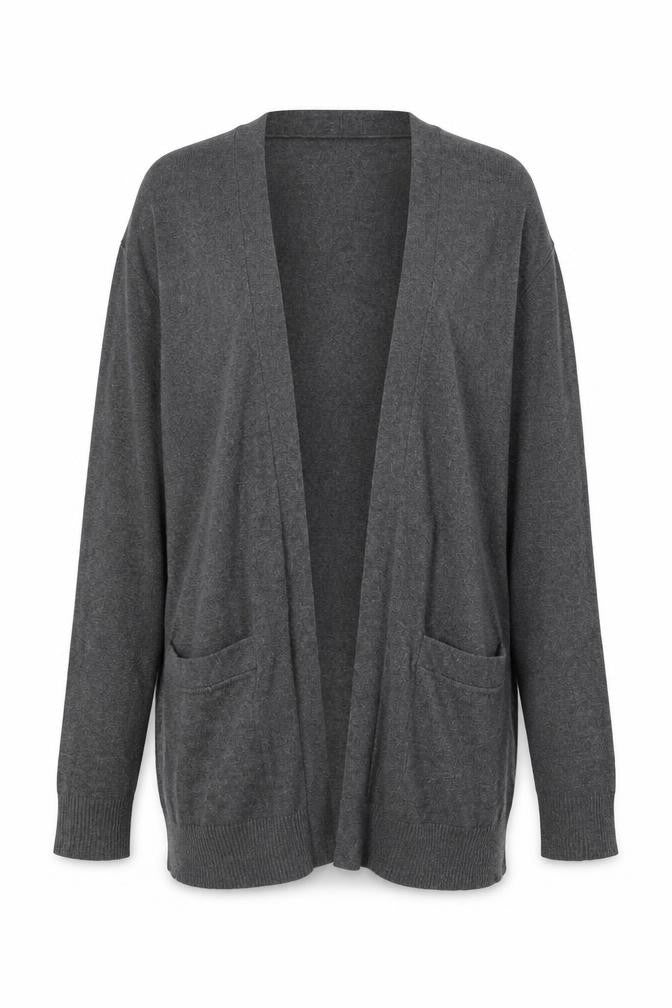 Front view of Gap women’s grey long sleeve cardigan knit s uk10
