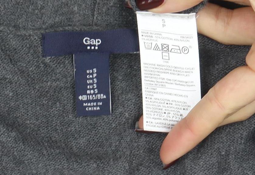 GAP Womens Grey Long Sleeve Cardigan Knit S UK10