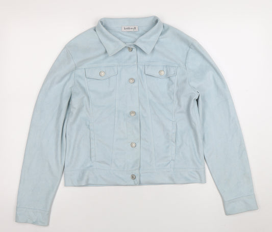 Kettlewell Women Blue Button Basic Jacket Size M Polyester