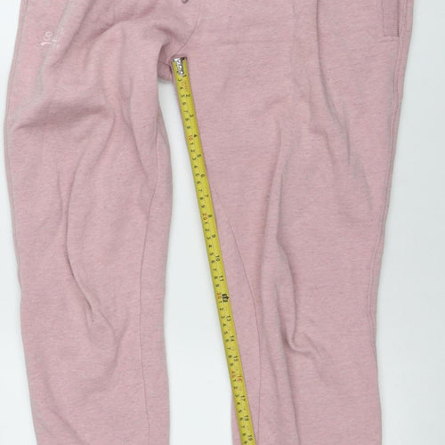 Superdry Womens Pink Jogger Sweatpants UK 16 Cotton Blend
