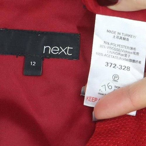 Next Women Red Sheath Belted Knee Length Dress Size 12