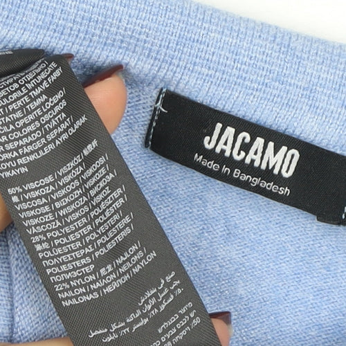 Jacamo Men's Blue XL Short Sleeve 1/4 Zip Knit Polo Shirt