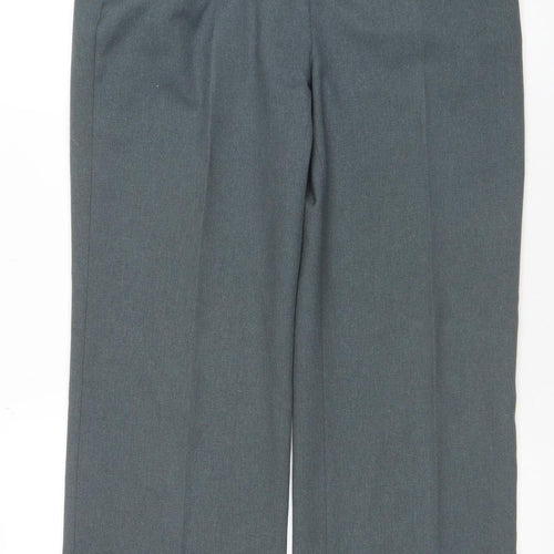 EWM Women Grey Size 12 Straight Leg Polyester Trousers