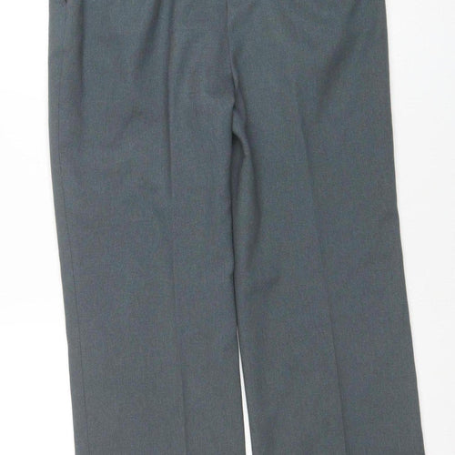 EWM Women Grey Size 12 Straight Leg Polyester Trousers