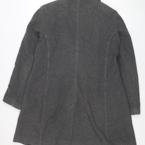 Franca Luca Women's Grey Wool Blend Mid-Length Overcoat Size 18