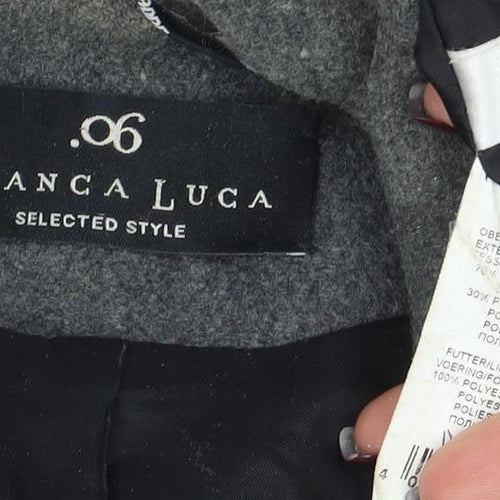 Franca Luca Women's Grey Wool Blend Mid-Length Overcoat Size 18