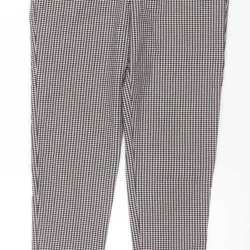 ZARA Women Multicoloured Houndstooth Slim Trousers Size 12