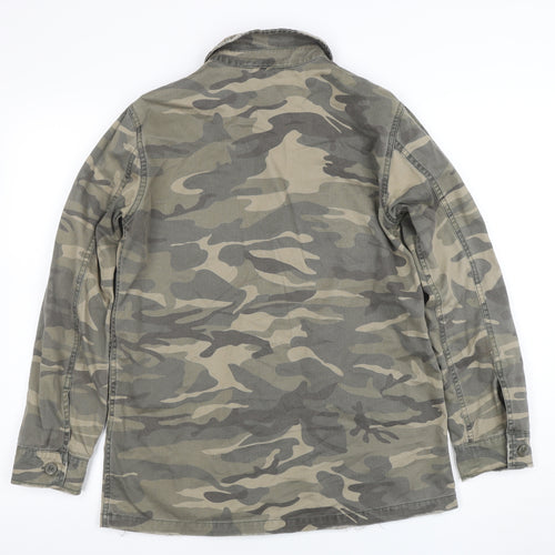 Topshop Women’s Green Camouflage Military Jacket Size 8