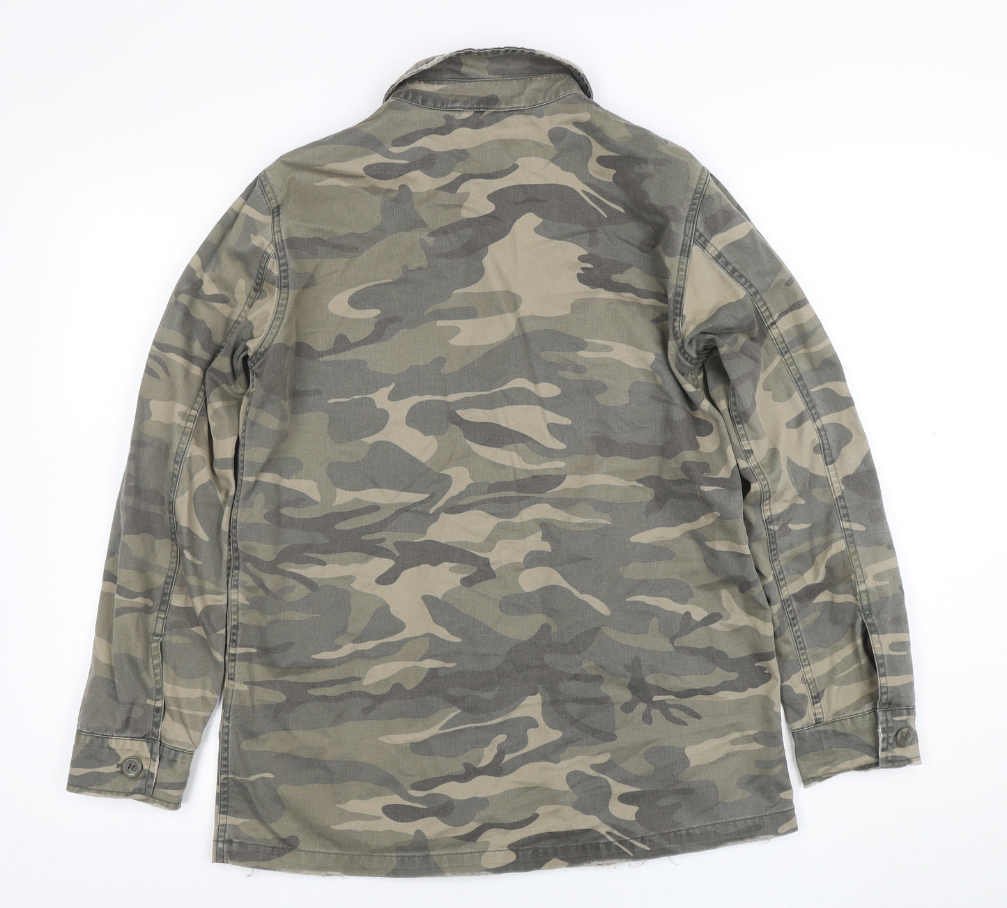 Topshop Women’s Green Camouflage Military Jacket Size 8
