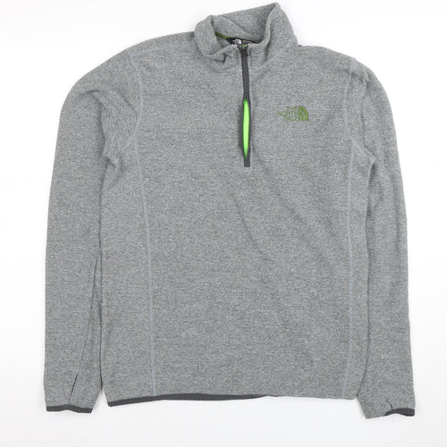 The North Face Men's Grey 1/4 Zip Fleece Sweatshirt Size S