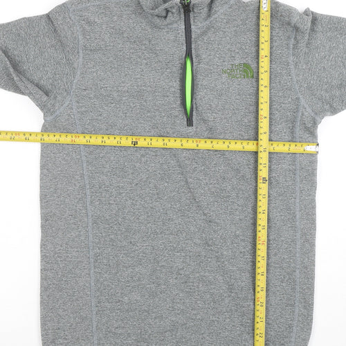 The North Face Men's Grey 1/4 Zip Fleece Sweatshirt Size S