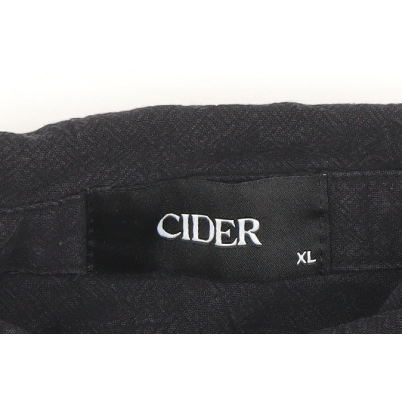 Cider Women Black Cropped Button-Up Long Sleeve Shirt XL