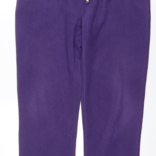 Damart Women Purple Fleece Sweatpants Size 12 Elastic Waist Activewear