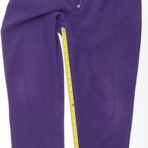 Damart Women Purple Fleece Sweatpants Size 12 Elastic Waist Activewear