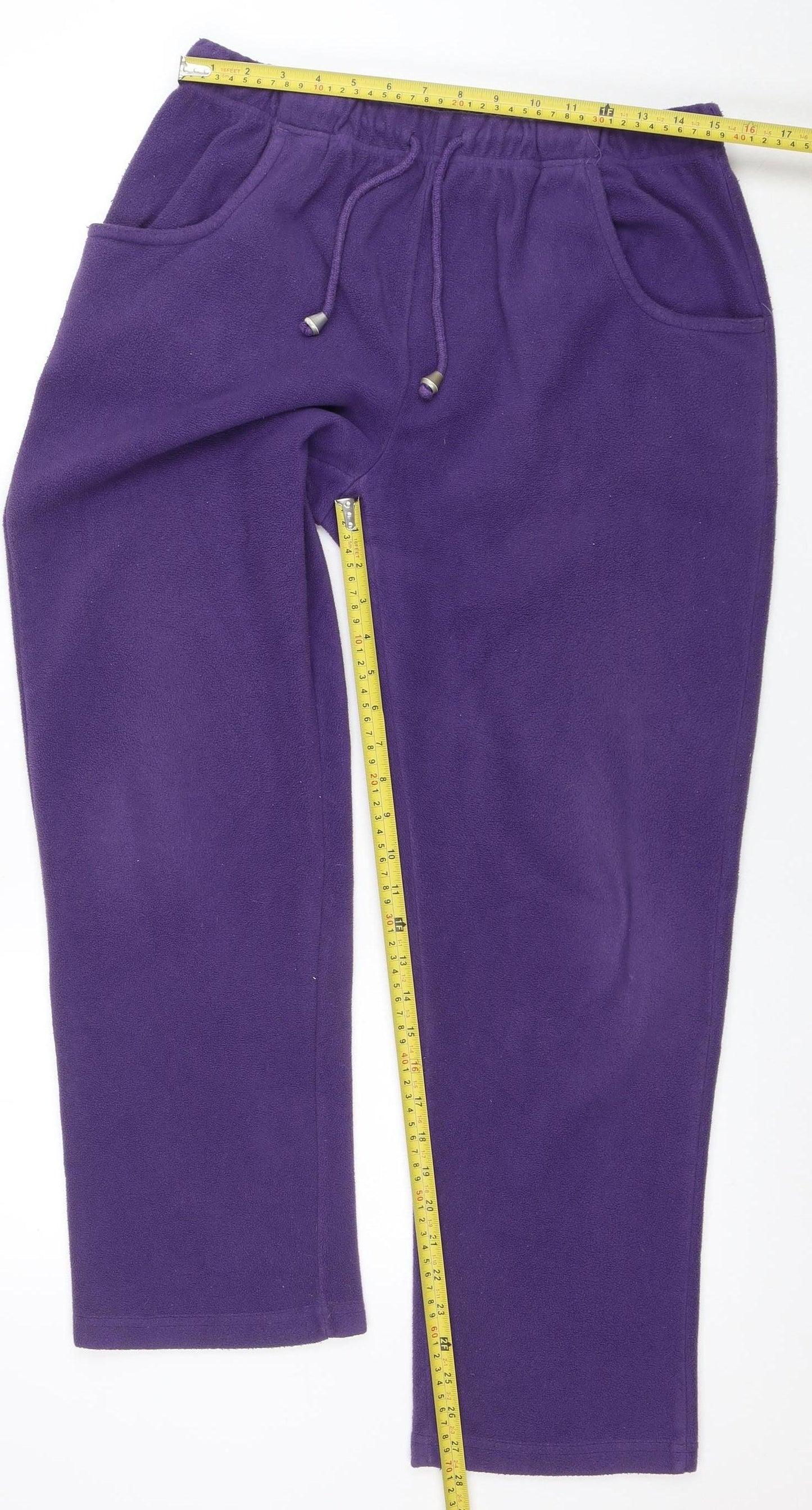 Damart Women Purple Fleece Sweatpants Size 12 Elastic Waist Activewear
