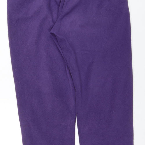 Damart Women Purple Fleece Sweatpants Size 12 Elastic Waist Activewear