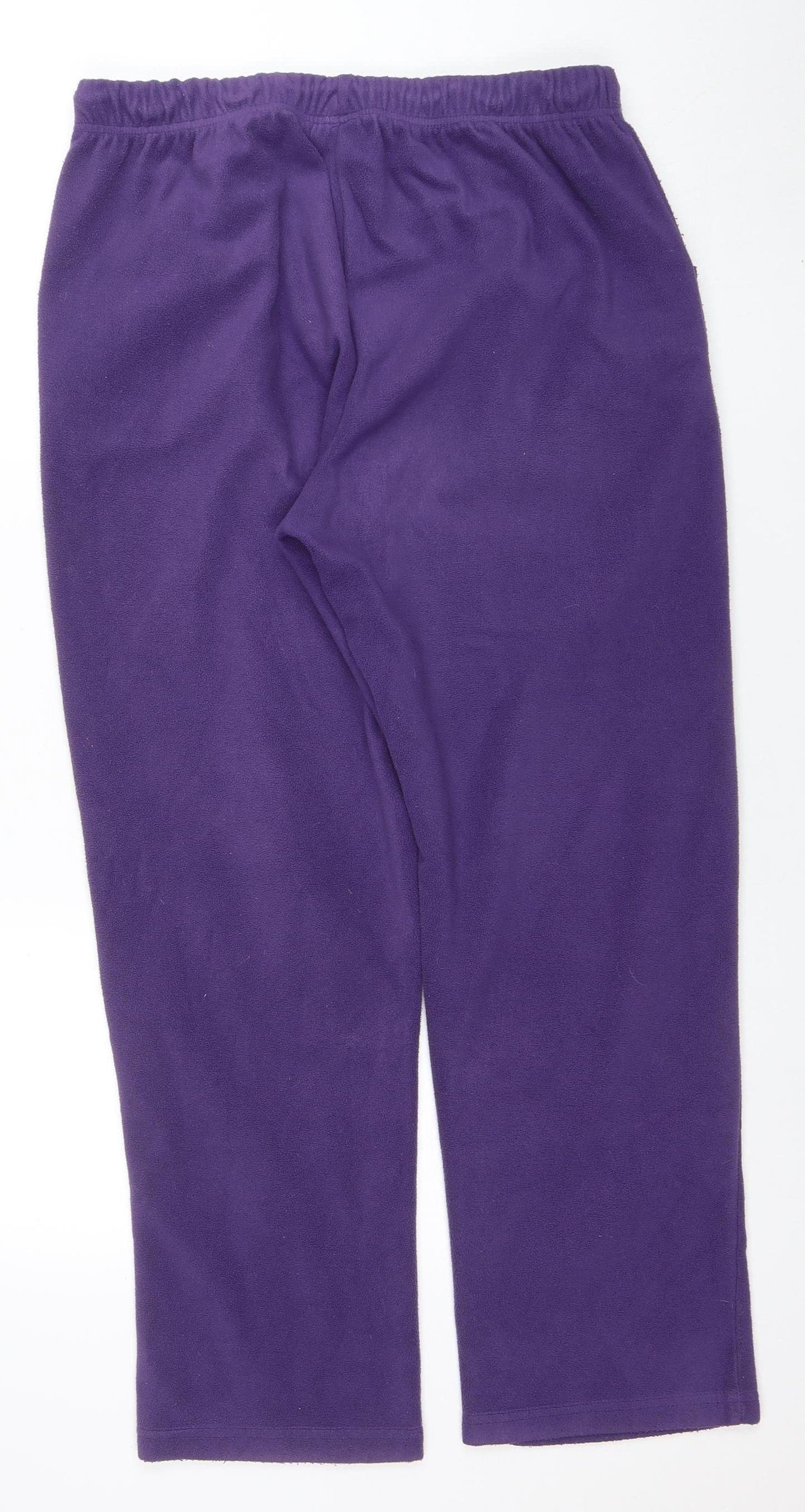 Damart Women Purple Fleece Sweatpants Size 12 Elastic Waist Activewear