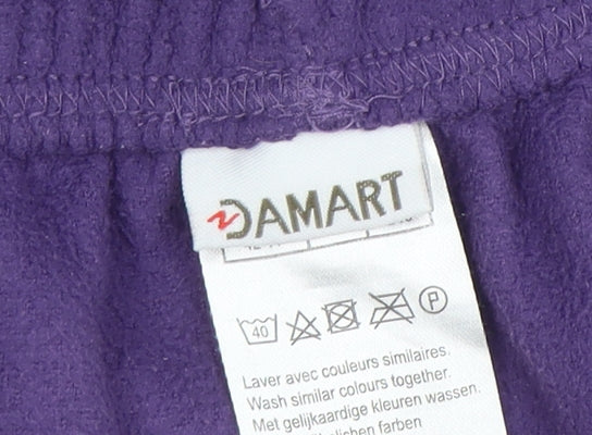 Damart Women Purple Fleece Sweatpants Size 12 Elastic Waist Activewear