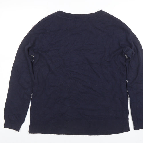Boden Women Blue Wool Blend Button Side Jumper Size S