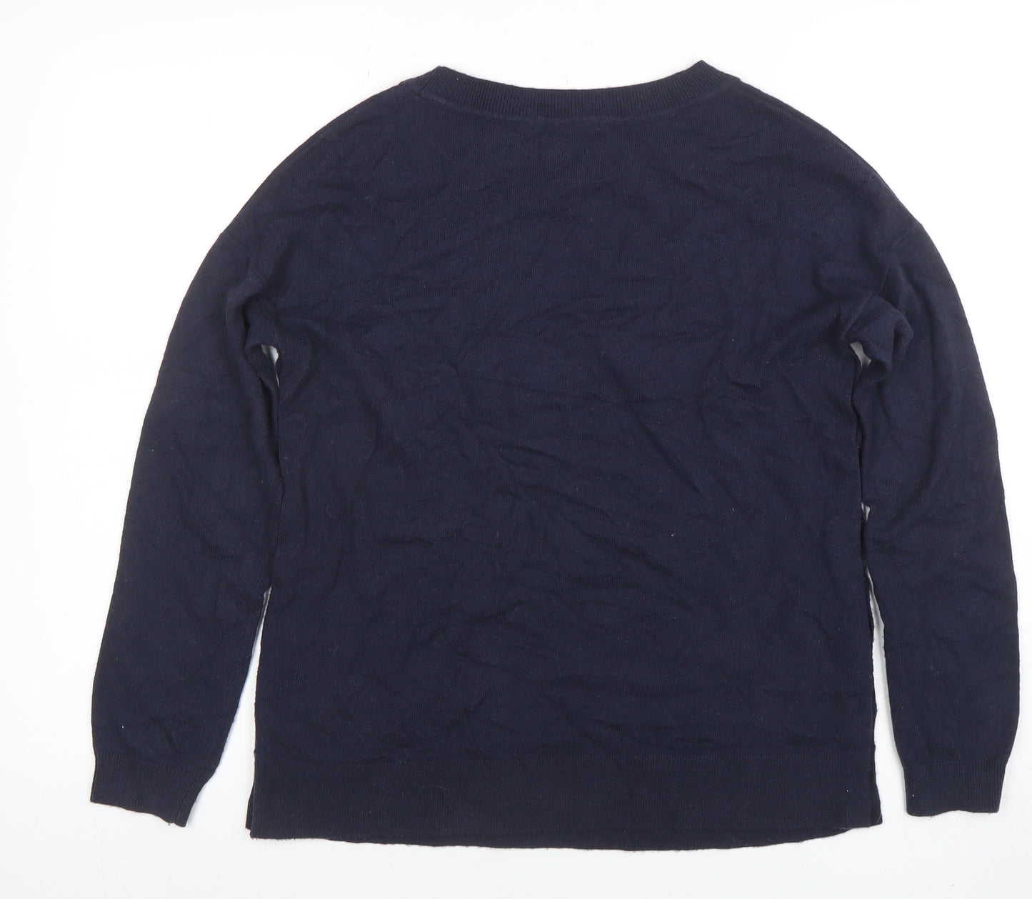 Boden Women Blue Wool Blend Button Side Jumper Size S