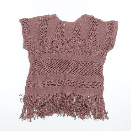 Marks and Spencer Per Una Women’s Purple Crochet Fringe Blouse Size S