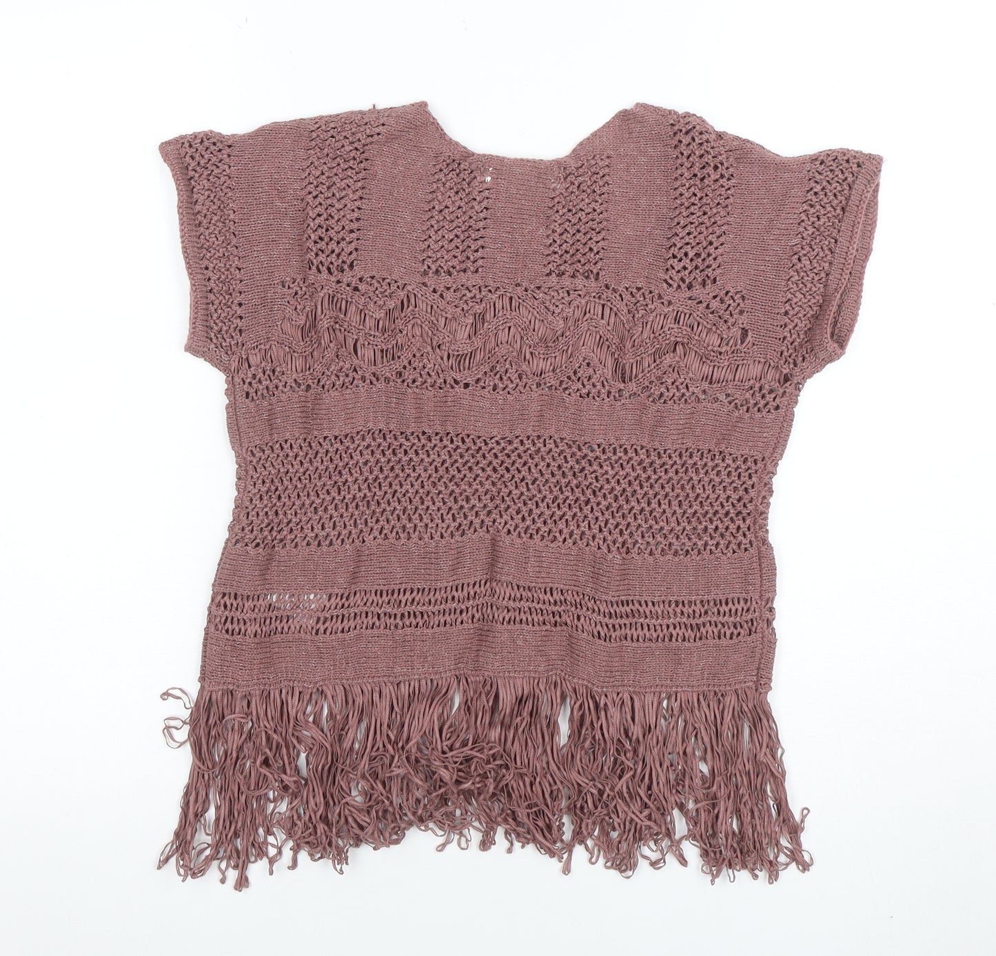 Marks and Spencer Per Una Women’s Purple Crochet Fringe Blouse Size S