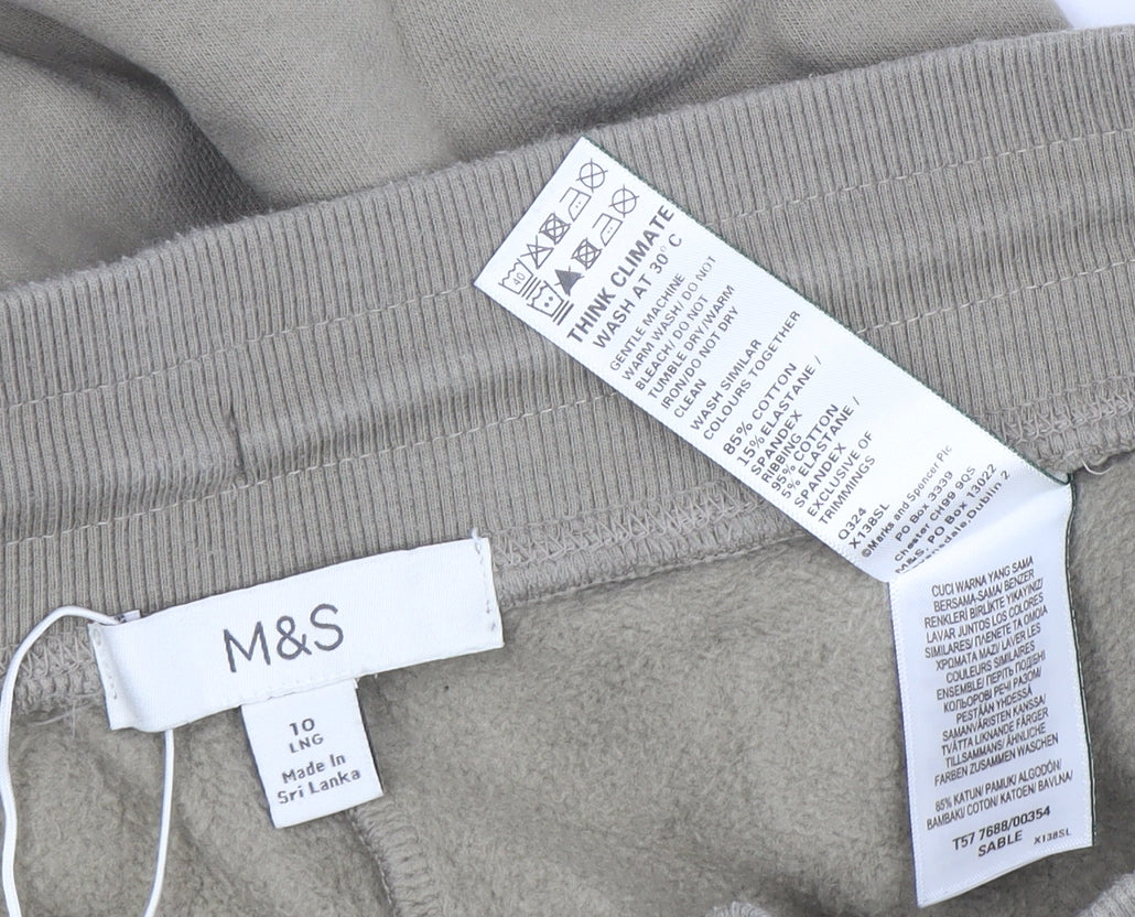 Marks and Spencer Womens Beige Size 10 Wide Leg Sweatpants