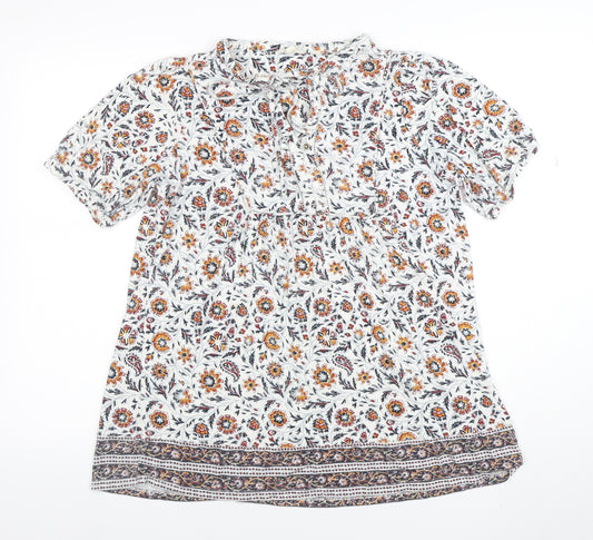Fat Face Womens Multicoloured Floral Cotton Tunic Blouse UK 14