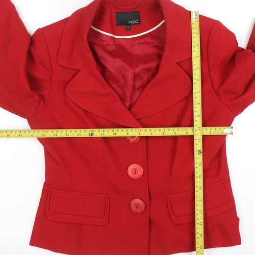 Next Women Red 12 Single-Breasted Notch Lapel Lined Blazer