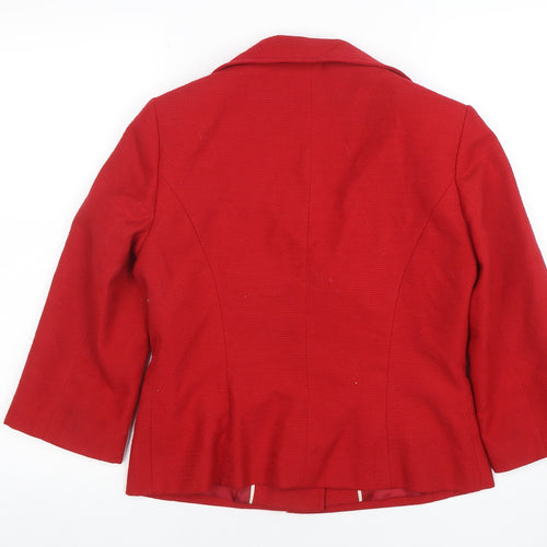 Next Women Red 12 Single-Breasted Notch Lapel Lined Blazer
