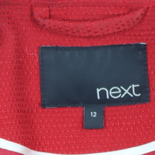 Next Women Red 12 Single-Breasted Notch Lapel Lined Blazer