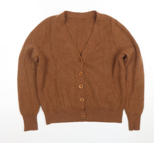 C&A Women’s Brown 100% Cashmere V-Neck Cardigan M