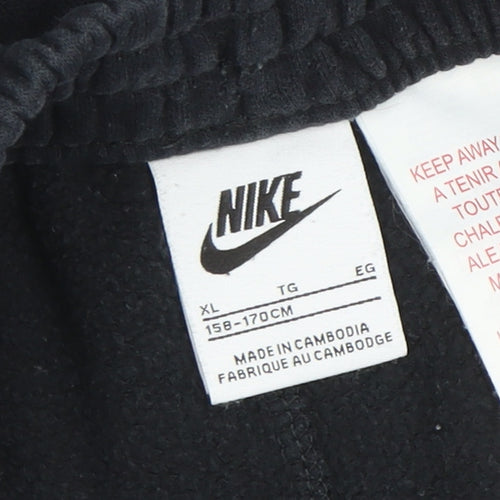Nike Boys Black XL Jogger Fleece Sweatpants with Red Logo