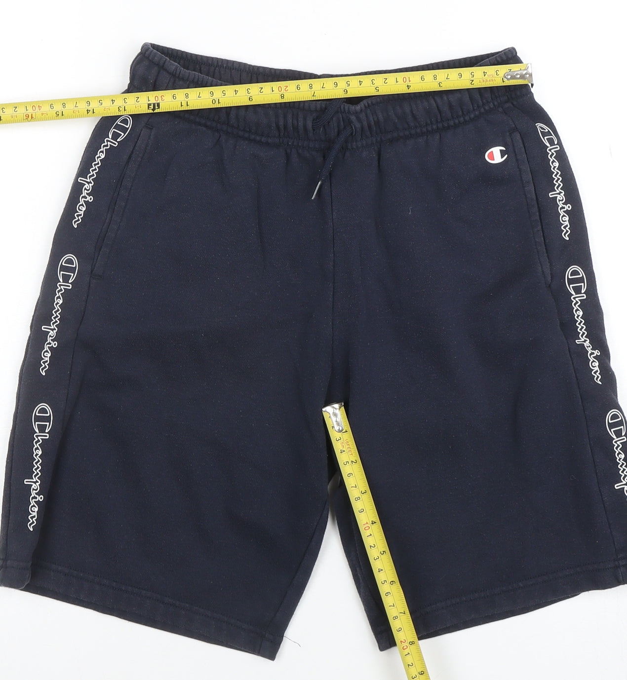 Champion Boys Black 13-14 Years Sweat Shorts Elastic Waist Drawstring Activewear