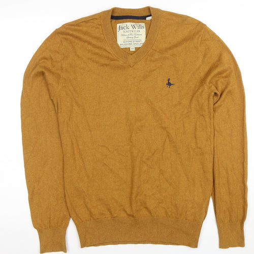 Jack Wills Men’s Brown V-Neck Cotton Cashmere Jumper XS