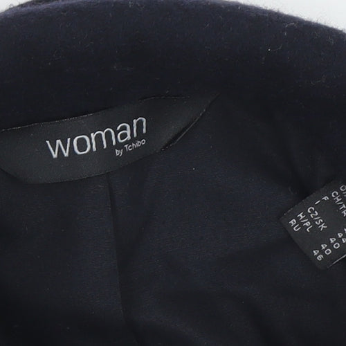 Tchibo Women Black Wool Blend Pea Coat Size 12 Classic Work Jacket