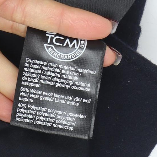 Tchibo Women Black Wool Blend Pea Coat Size 12 Classic Work Jacket