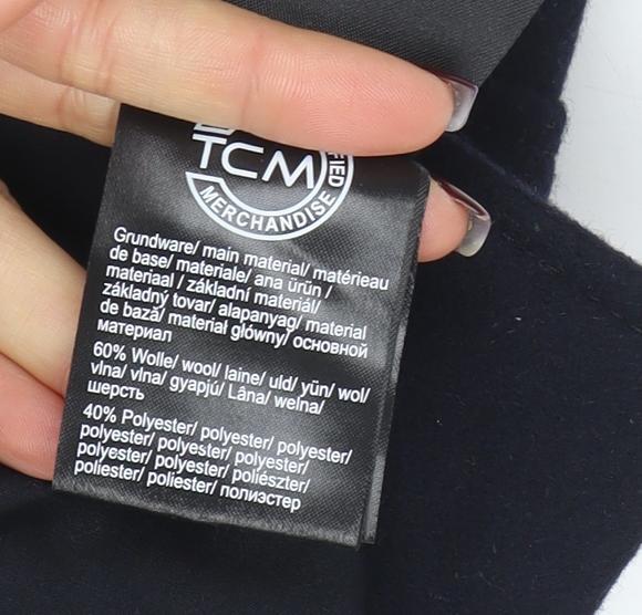 Tchibo Women Black Wool Blend Pea Coat Size 12 Classic Work Jacket