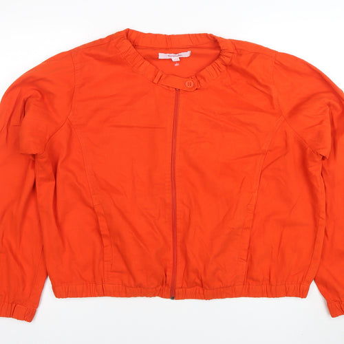 SimplyBe Womens Orange Cotton Zip-Up Basic Jacket Size 20