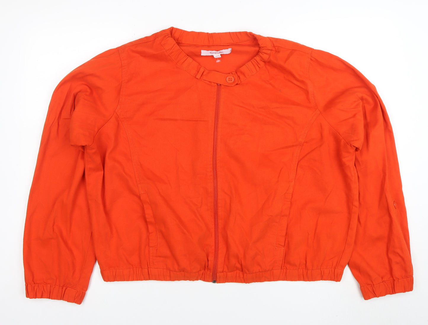 SimplyBe Womens Orange Cotton Zip-Up Basic Jacket Size 20