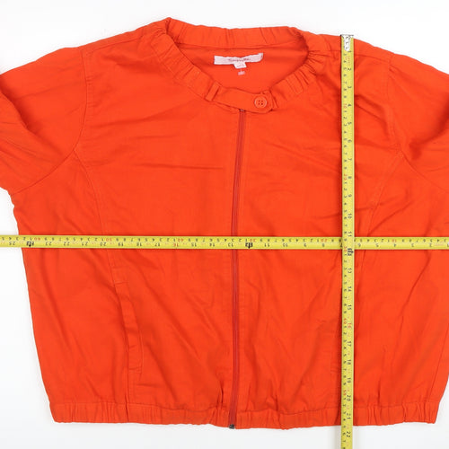 SimplyBe Womens Orange Cotton Zip-Up Basic Jacket Size 20