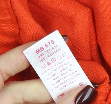 SimplyBe Womens Orange Cotton Zip-Up Basic Jacket Size 20