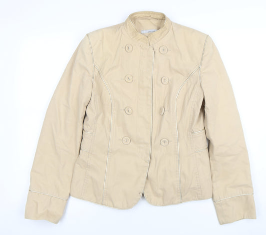 More & More Women Beige Cotton Double Breasted Blazer UK 12