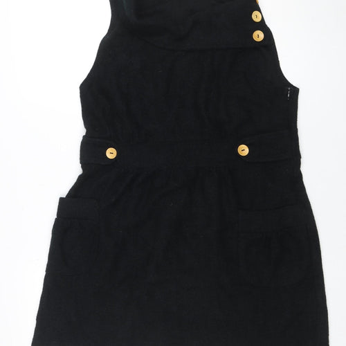 Pussycat London Womens Black Size 10 Sleeveless Pinafore Dress
